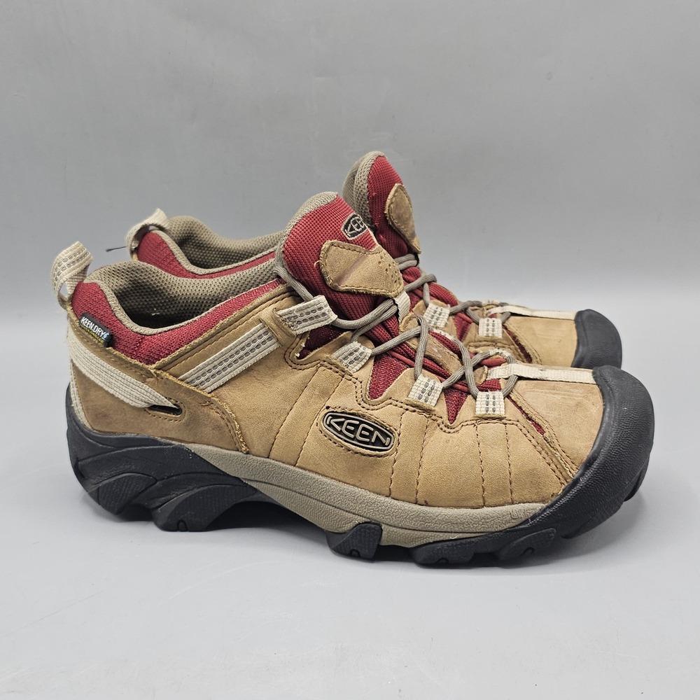 Keen Targhee II Waterproof Hiking Shoes Womens 9 W Leather 1027366 Safari Merlot